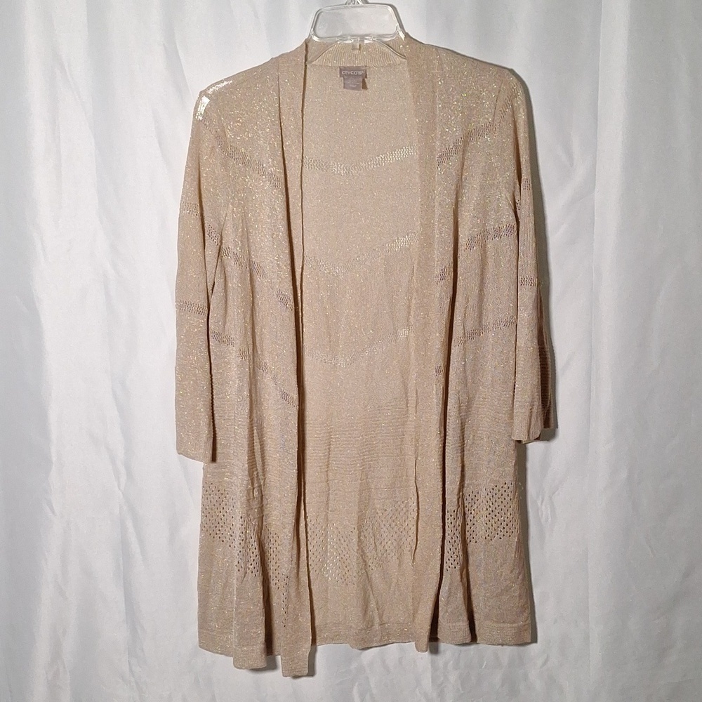 ❤️🔥💙 Chico’s Gold Tan Elegant Holiday Sweater